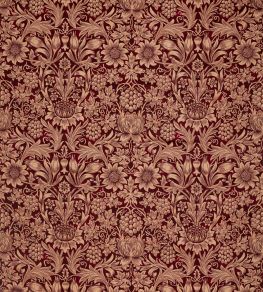 Sunflower Velvet Fabric by Morris & Co Kermes/Birch Sunflower Velvet Fabric by Morris & Co Kermes/Birch