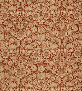 Sunflower Velvet Fabric by Morris & Co Saffron/Vellum