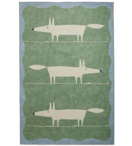 Mr Fox Rug by Scion Green/White Mr Fox Rug by Scion Green/White