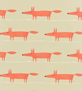 Mr Fox Fabric by Scion Neutral / Paprika Mr Fox Fabric by Scion Neutral / Paprika