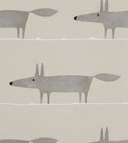Mr Fox Wallpaper by Scion Silver Mr Fox Wallpaper by Scion Silver