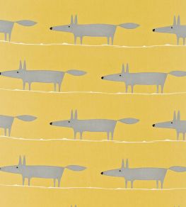 Mr Fox Fabric by Scion Sunflower / Gull / Chalk Mr Fox Fabric by Scion Sunflower / Gull / Chalk