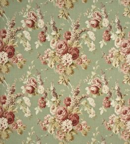 Vintage Floral Fabric by Mulberry Home Coral/Sage
