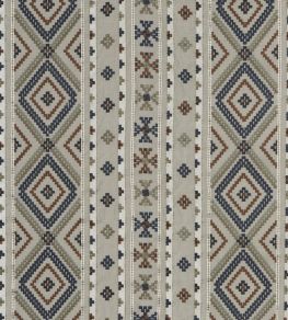 Shaftesbury Fabric by Mulberry Home Blue/Lovat