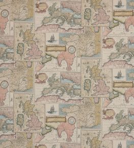 Bohemian Travels Linen Fabric by Mulberry Home Multi Bohemian Travels Linen Fabric by Mulberry Home Multi