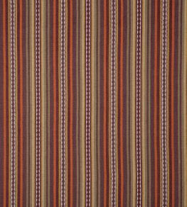 Dalton Stripe Fabric by Mulberry Home Spice/Plum