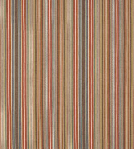 Tapton Stripe Fabric by Mulberry Home Teal/Russet