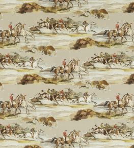 Morning Gallop Linen Fabric by Mulberry Home Grey/Sand Morning Gallop Linen Fabric by Mulberry Home Grey/Sand
