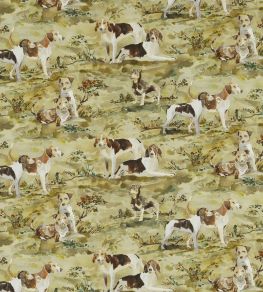 Mulberry Hounds Linen Fabric by Mulberry Home Multi Mulberry Hounds Linen Fabric by Mulberry Home Multi