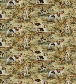 Mulberry Hounds Velvet Fabric by Mulberry Home Multi