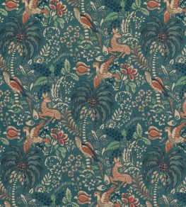 Fantasia Fabric by Mulberry Home Teal
