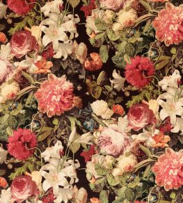 Floral Pompadour Velvet Fabric by Mulberry Home Red / Plum Floral Pompadour Velvet Fabric by Mulberry Home Red / Plum