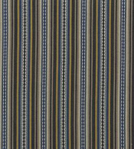 Dalton Stripe Fabric by Mulberry Home Indigo/Ochre