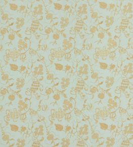 Mydsommer Pickings Fabric by Sanderson Smog Blue/Lame Gold
