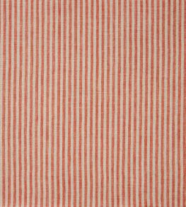 Narrow Stripe Linen Fabric by Volga Linen Terracotta/Natural Narrow Stripe Linen Fabric by Volga Linen Terracotta/Natural