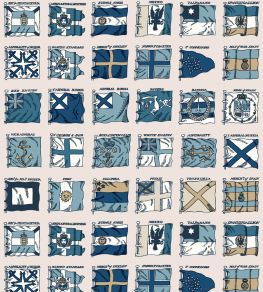 Naval Ensigns Wallpaper by Mulberry Home Blue Naval Ensigns Wallpaper by Mulberry Home Blue
