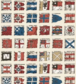 Naval Ensigns Wallpaper by Mulberry Home Red / Blue Naval Ensigns Wallpaper by Mulberry Home Red / Blue