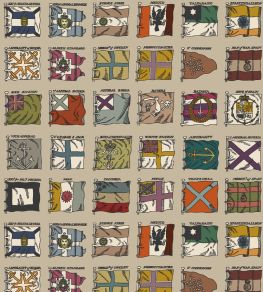Naval Ensigns Wallpaper by Mulberry Home Red / Plum Naval Ensigns Wallpaper by Mulberry Home Red / Plum