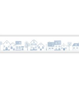 Neighborhood Border Wallpaper by Casadeco Bleu Doux