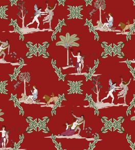 Neobucolic Wallpaper by Coordonne Red Neobucolic Wallpaper by Coordonne Red