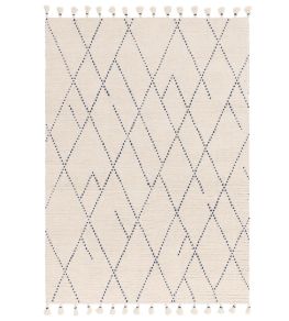 Nepal Linear Rug by Asiatic Cream Blue Nepal Linear Rug by Asiatic Cream Blue