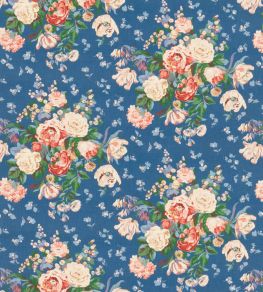 New Floral Bouquet Fabric by Mulberry Home Indigo New Floral Bouquet Fabric by Mulberry Home Indigo