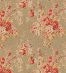 New Vintage Floral Fabric by Mulberry Home Red/Green New Vintage Floral Fabric by Mulberry Home Red/Green