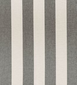Newport Stripe Fabric by Thibaut Black and Linen