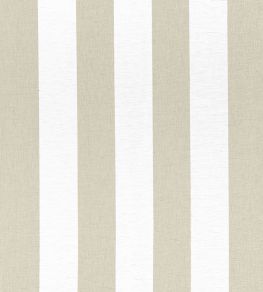 Newport Stripe Fabric by Thibaut Jute and White