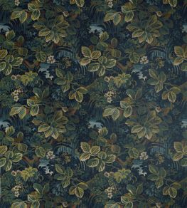 Night Garden Fabric by Thibaut Midnight Night Garden Fabric by Thibaut Midnight