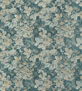 Night Garden Fabric by Thibaut Spa Blue Night Garden Fabric by Thibaut Spa Blue