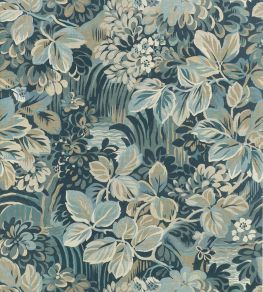 Night Garden Wallpaper by Thibaut Spa Blue Night Garden Wallpaper by Thibaut Spa Blue