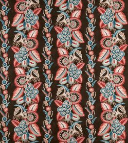 Ashdown Stripe Fabric by Nina Campbell Red/Fresh Blue/Choc Ashdown Stripe Fabric by Nina Campbell Red/Fresh Blue/Choc