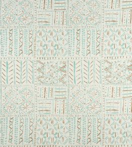 Cloisters Fabric by Nina Campbell Aqua/Taupe/Ivory Cloisters Fabric by Nina Campbell Aqua/Taupe/Ivory