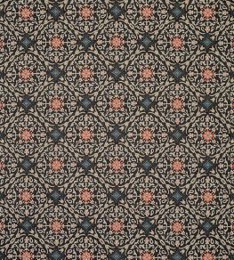 La Moulade Fabric by Nina Campbell Chocolate/Coral La Moulade Fabric by Nina Campbell Chocolate/Coral