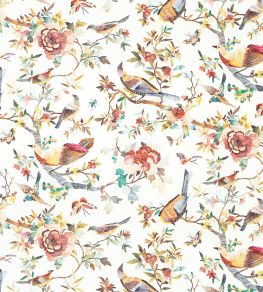 Perdana Fabric by Nina Campbell Coral/Multi Perdana Fabric by Nina Campbell Coral/Multi