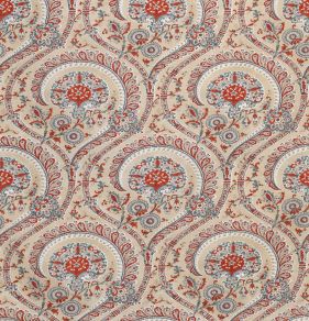 Les Indiennes Fabric by Nina Campbell Red/ Teal Les Indiennes Fabric by Nina Campbell Red/ Teal