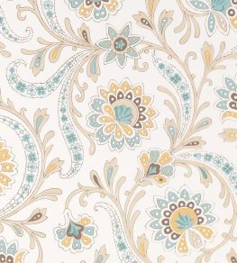 Baville Wallpaper by Nina Campbell AQUA/OCHRE Baville Wallpaper by Nina Campbell AQUA/OCHRE