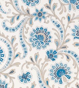 Baville Wallpaper by Nina Campbell BLUE/TAUPE Baville Wallpaper by Nina Campbell BLUE/TAUPE
