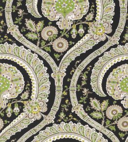 Les Indiennes Wallpaper by Nina Campbell BLACK/GREEN Les Indiennes Wallpaper by Nina Campbell BLACK/GREEN