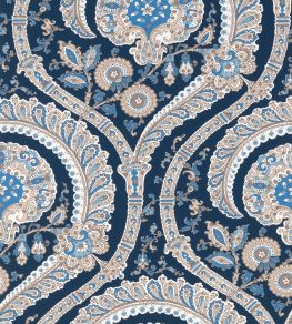 Les Indiennes Wallpaper by Nina Campbell BLUE