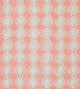 Belle Ile Fabric by Nina Campbell Coral/Beige/Choc Belle Ile Fabric by Nina Campbell Coral/Beige/Choc