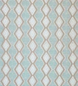 Belle Ile Fabric by Nina Campbell Aqua/Beige Belle Ile Fabric by Nina Campbell Aqua/Beige