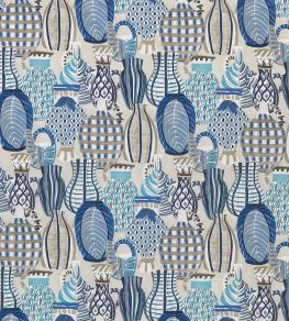 Collioure Fabric by Nina Campbell Blue/Beige Collioure Fabric by Nina Campbell Blue/Beige