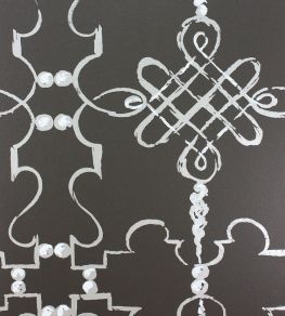 Portavo Wallpaper by Nina Campbell Chocolate/Silver Portavo Wallpaper by Nina Campbell Chocolate/Silver