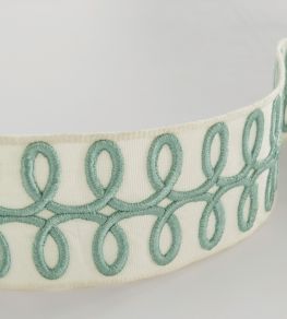 Muette Braid Trimming by Nina Campbell AQUA/IVORY Muette Braid Trimming by Nina Campbell AQUA/IVORY