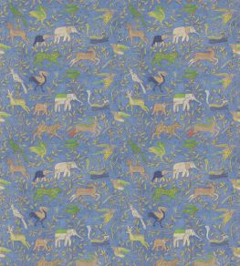 Noah's Ark Fabric by GP & J Baker Blue