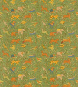 Noah's Ark Fabric by GP & J Baker Green Noah's Ark Fabric by GP & J Baker Green