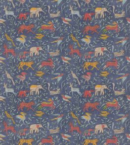 Noah's Ark Fabric by GP & J Baker Indigo