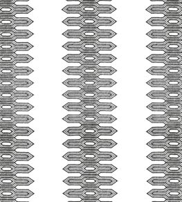 Nola Stripe Embroidery Fabric by Thibaut Black